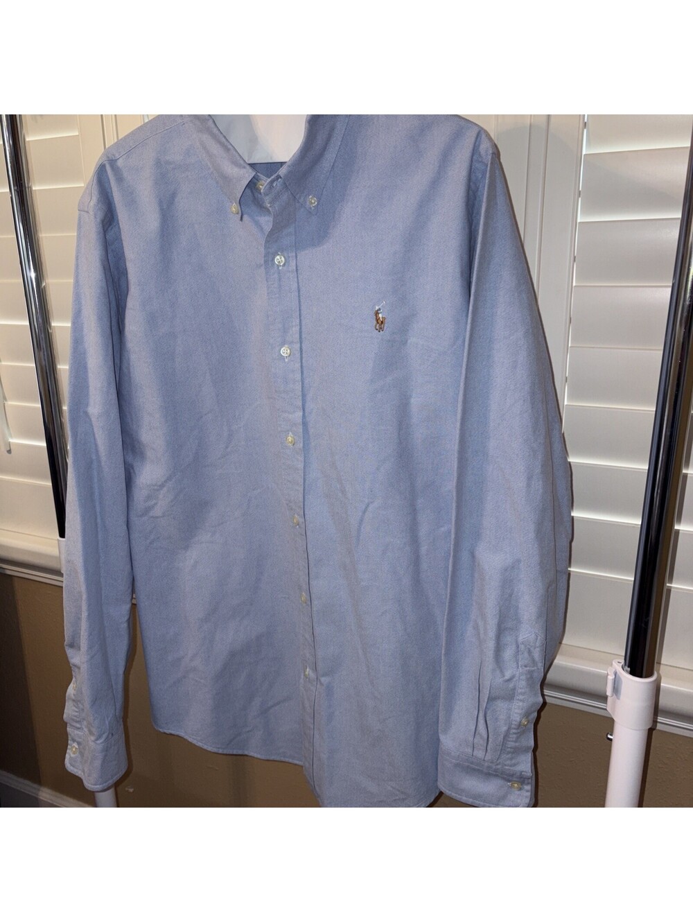 Polo Ralph Lauren Classic Fit Men's Blue Cotton Button-Down Shirt XL TG